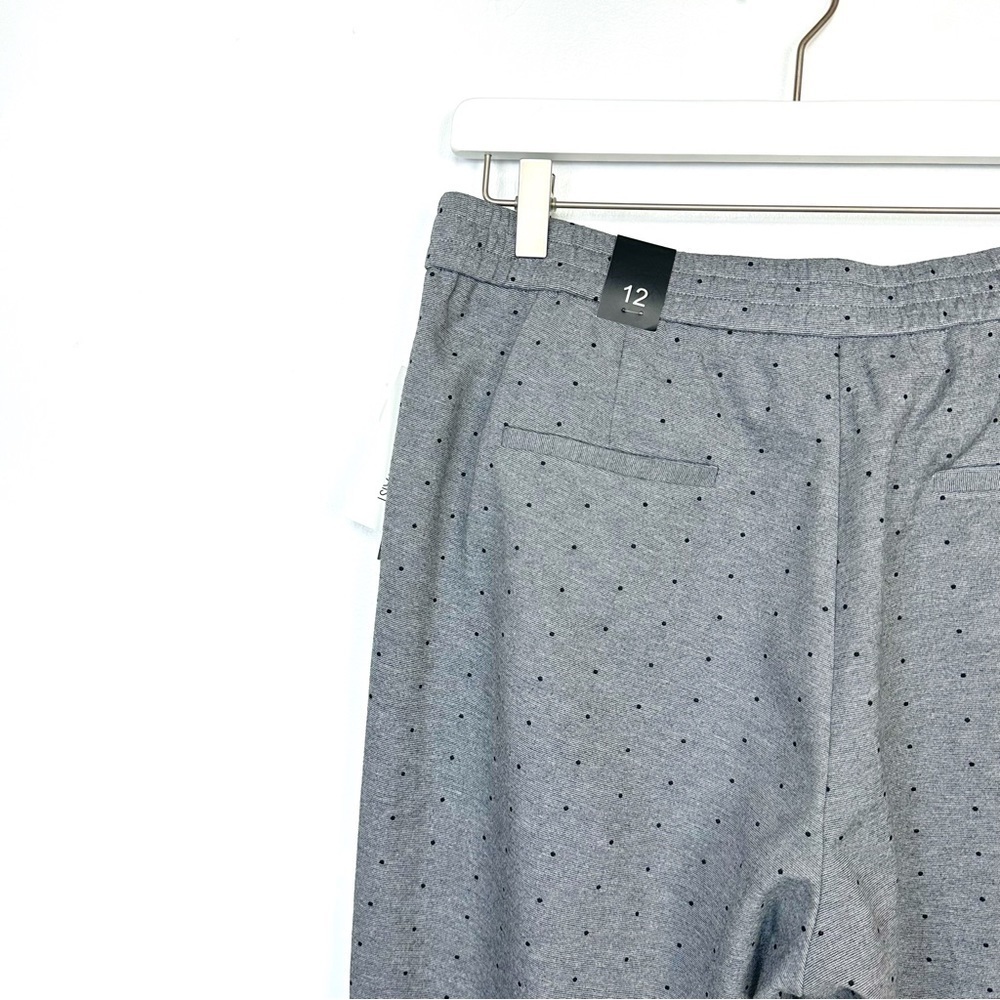 Amanda + Chelsea Grey/Black Polkadot Drawstring Pants With Pockets Sz 12 NEW - Picture 6 of 10